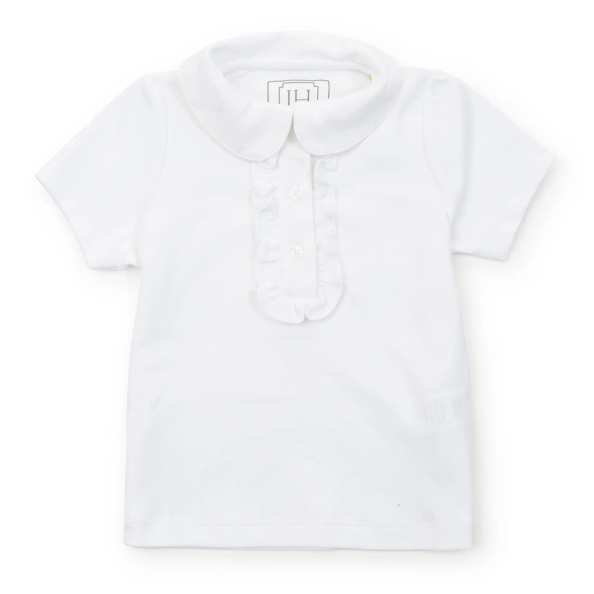 Lila and Hayes Jane Girls' Short Sleeve Polo Shirt in White at Nordstrom, Size 10 | Nordstrom
