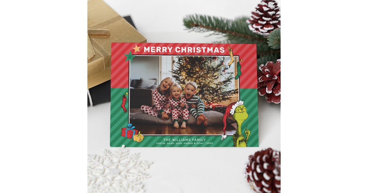 Dr. Seuss | The Grinch Family Photo Holiday | Zazzle | Zazzle
