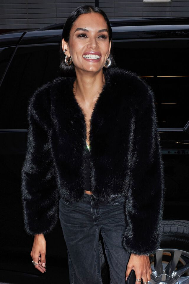 Faux Fur Cropped Jacket | Dynamite Clothing