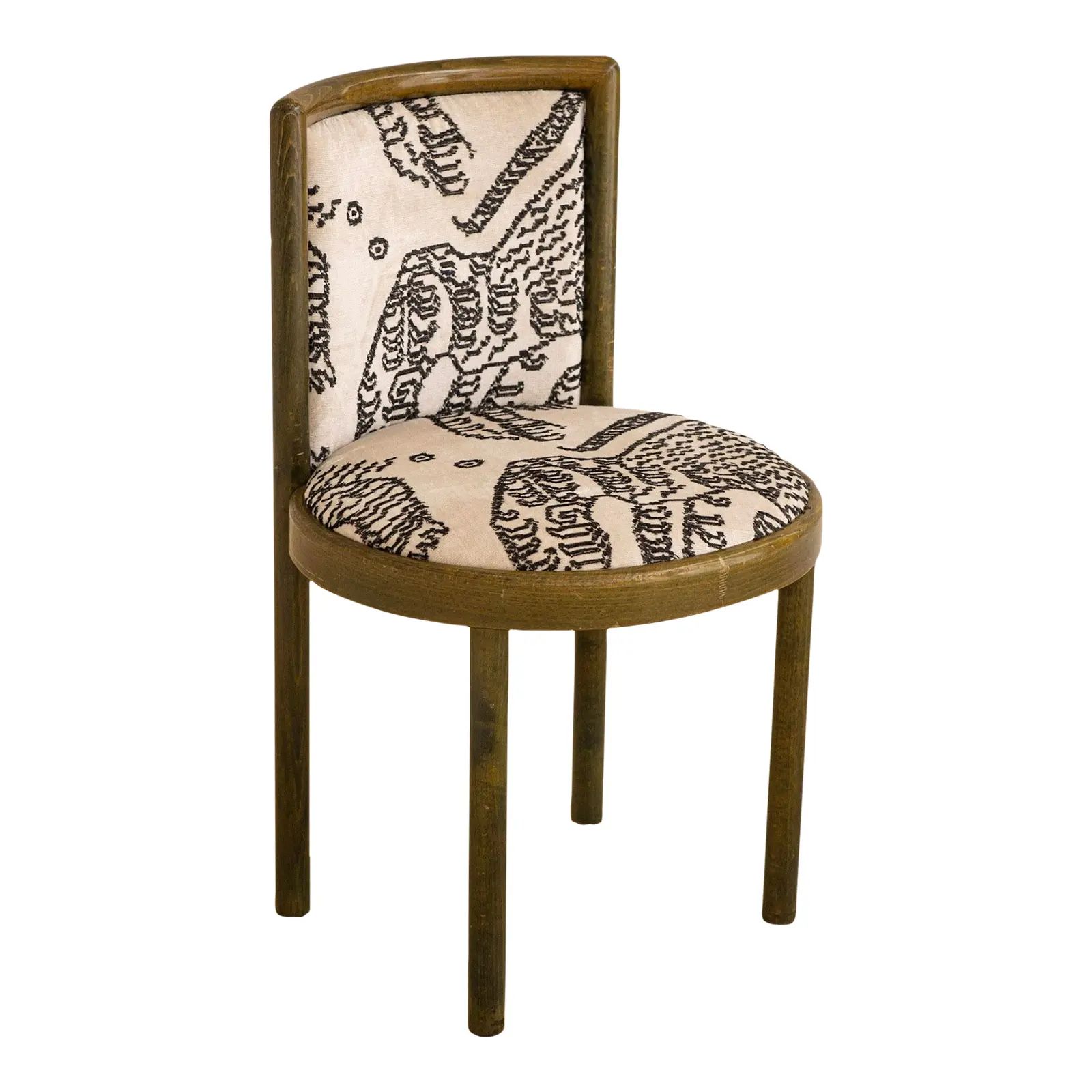 Italian Modern Bentwood Chair by Montina Upholstered in Dedar Milano “Tiger Mountain” | Chairish