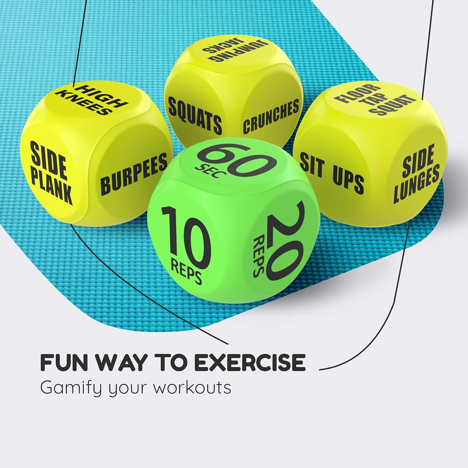 Skywin-Exercise Dice, Fun Workout Dice for Solo or Group Classes, 6-Sided Foam Fitness Dice Great... | Amazon (US)
