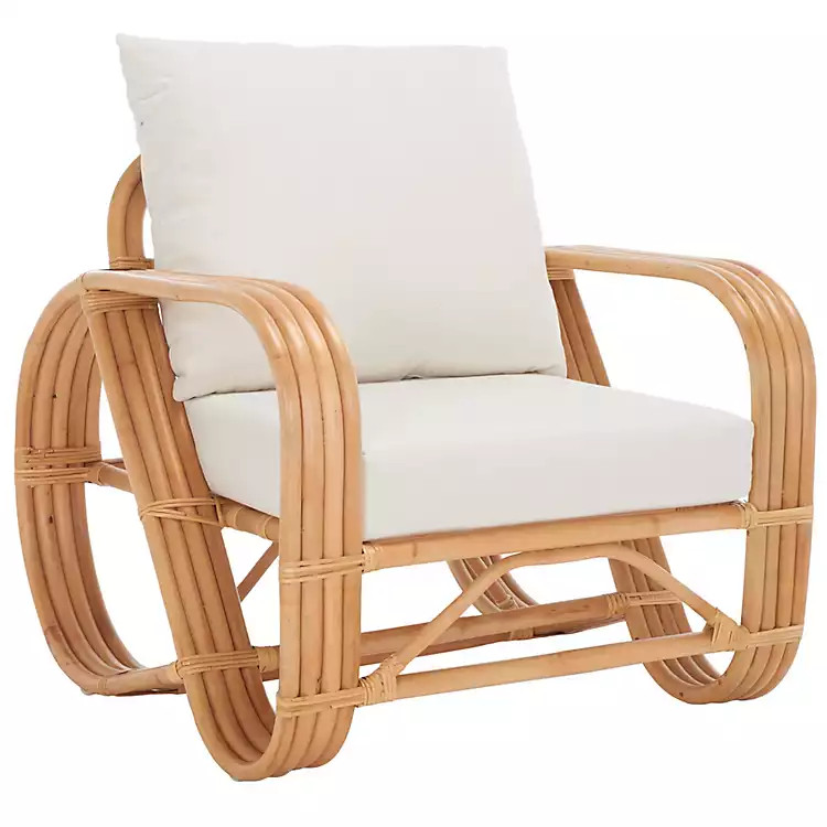 Curved Natural Rattan Sophia Accent Chair | Kirklands Home | Kirklands