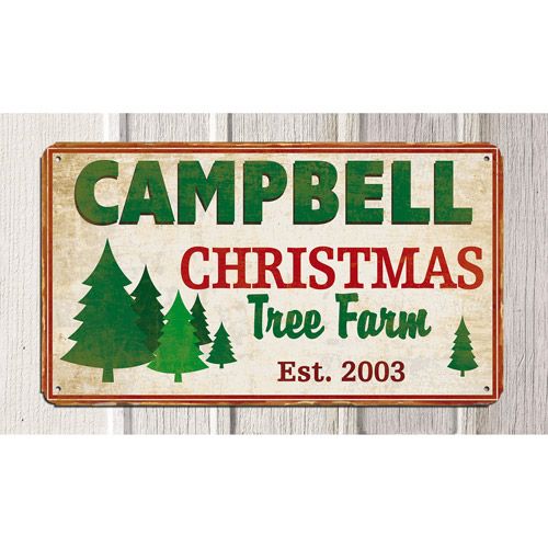 Personalized Christmas Tree Farm Metal Sign, 8" x 14" | Walmart (US)