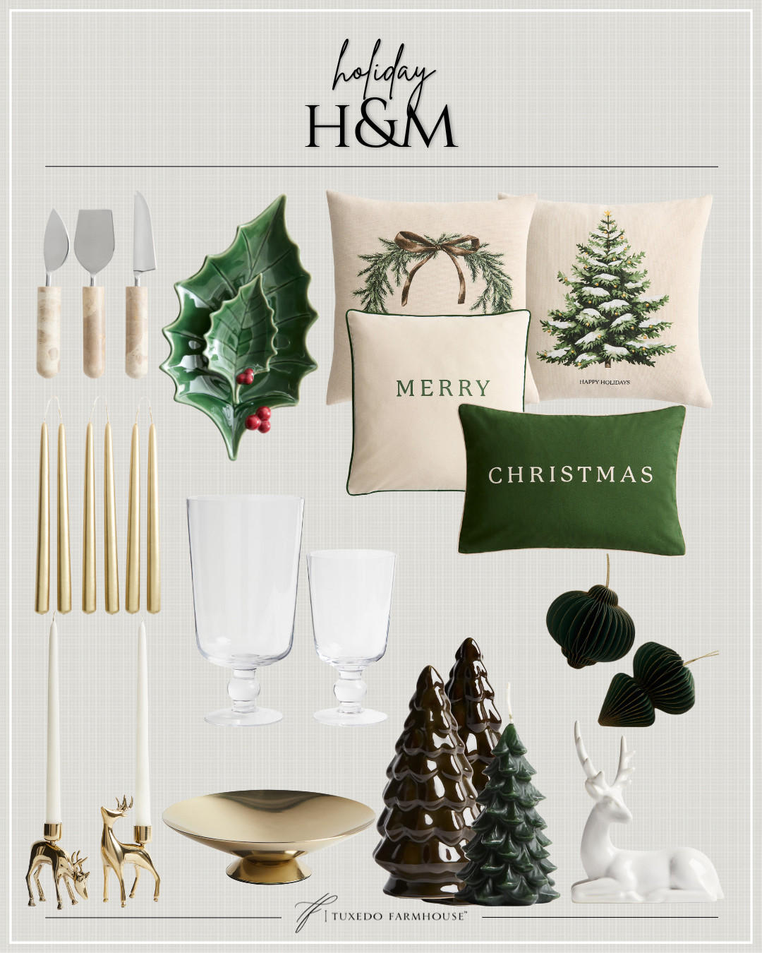 H&M - Holiday

Elegant home decor that are sure to become fast favorites!

Seasonal, home decor, holiday, wreaths, candles, swags, trees, reindeer, Christmas, snowmen, trays, bells, pillows, ornaments 

 #LTKHoliday #LTKSeasonal #LTKHome