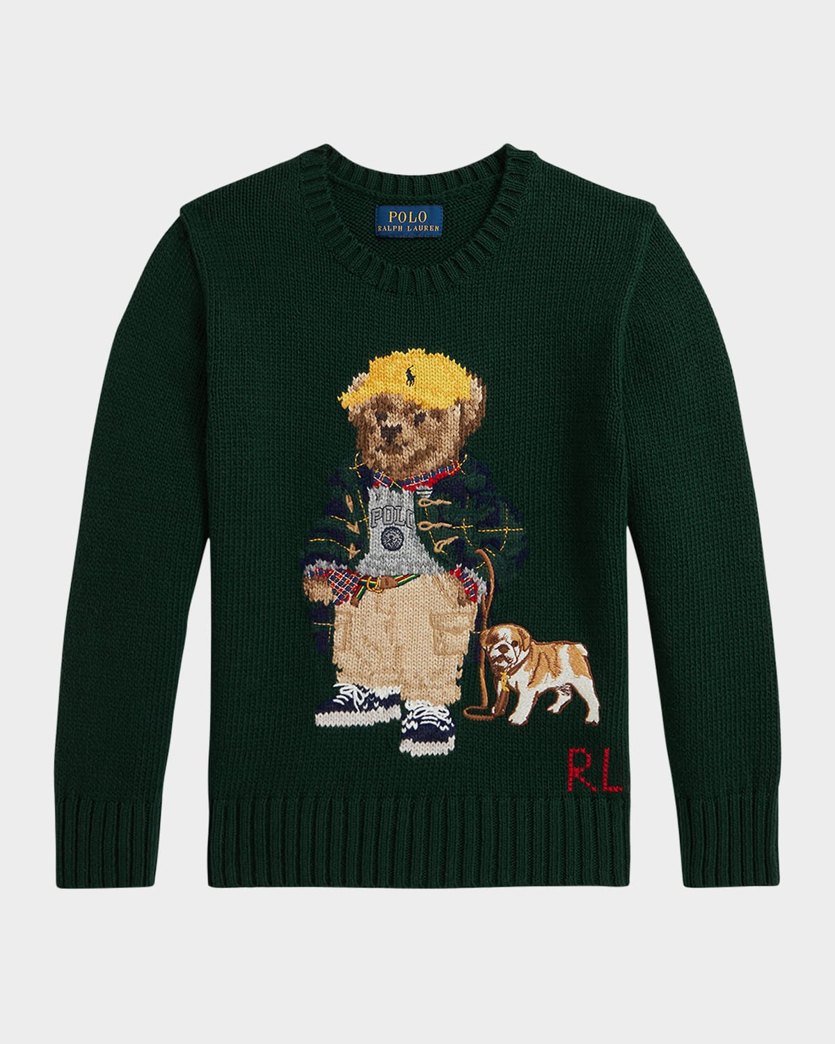 Boy's Polo Bear Crewneck Sweater, Size 2-7 | Neiman Marcus