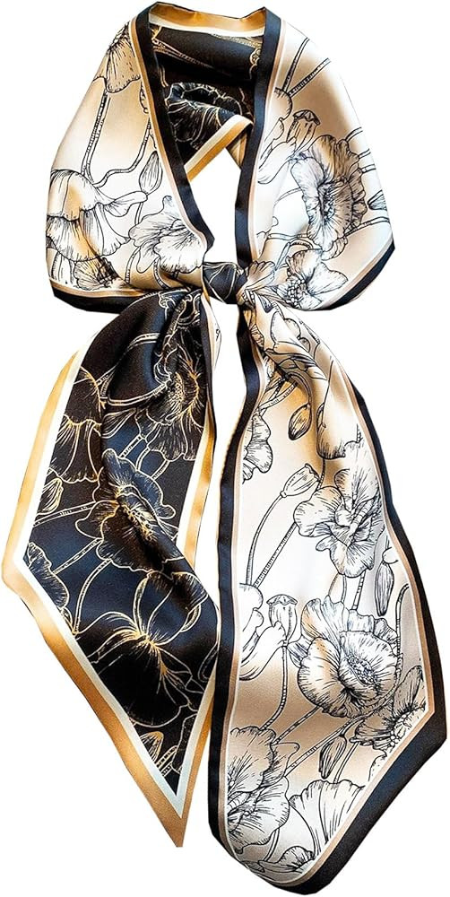 Purse Scarf Head Scarves Bags Scarfs Long Skinny Scarves Silky Headbands | Amazon (US)