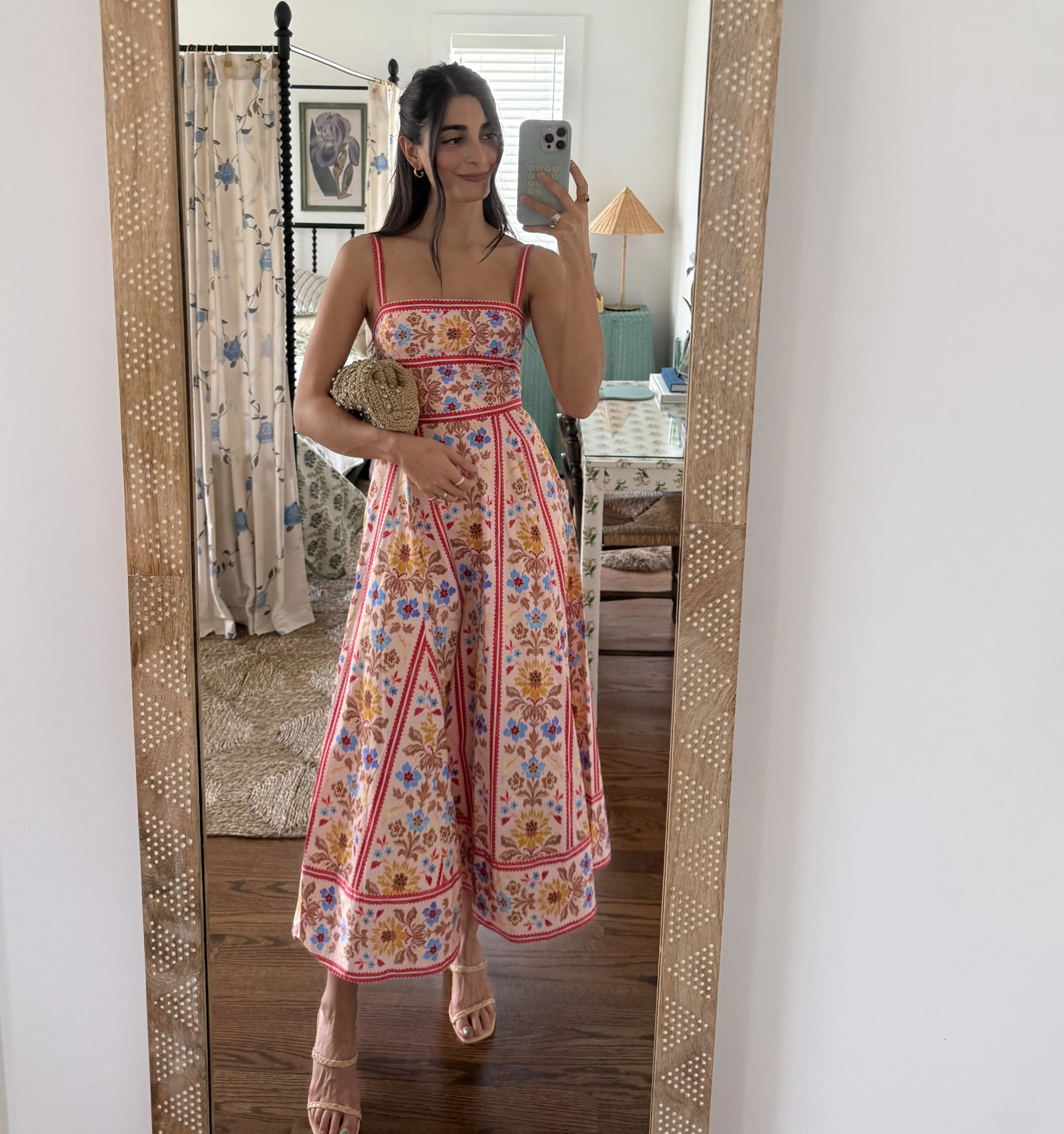 The Margot Dress - Pink Floral Block Stripe | Hill House Home US