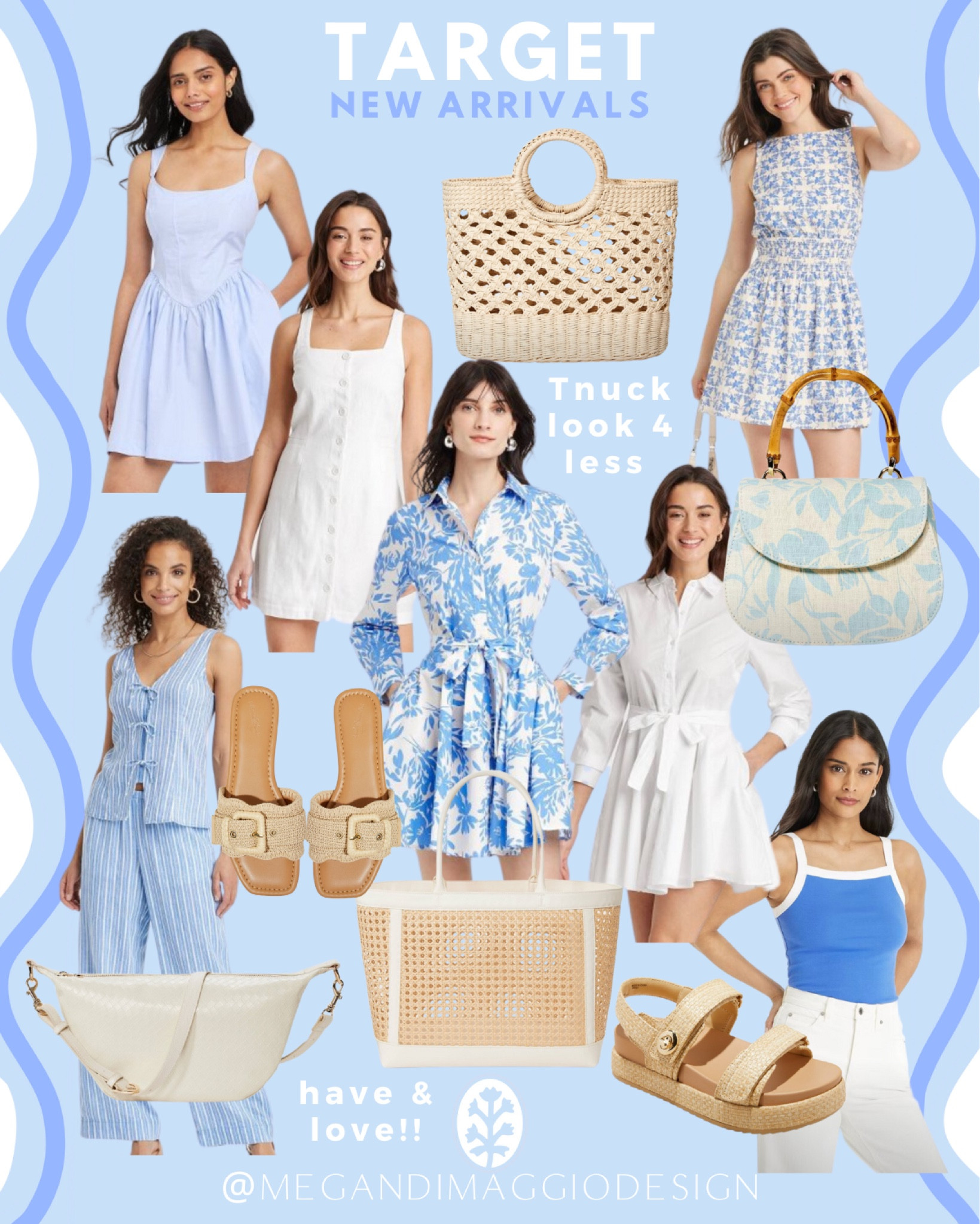 The prettiest new affordable Spring fashion arrivals from TARGET!! 🤯🙌🏻😍

So many look for less finds $35 & UNDER for styles similar to Tuckernuck dresses, sandals and bags. Plus new Abercrombie looks for less like this corset dress!! 👏🏻👏🏻👏🏻 also love this new blue and white tank paired with high waisted white denim!! 

Even more linked! 🤍

#LTKSaleAlert #LTKFindsUnder50 #LTKStyleTip