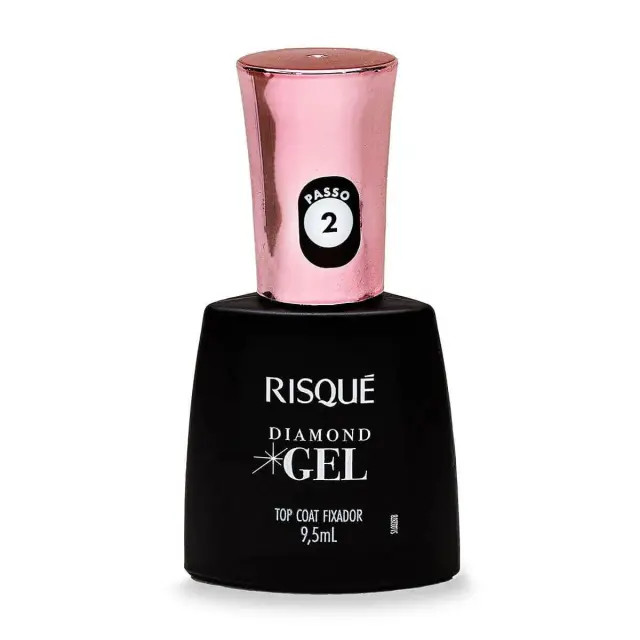 Esmalte Risqué Diamond Gel Top Coat Fixador Hipoalergênico com 9,5ml | DrogaRaia (BR)