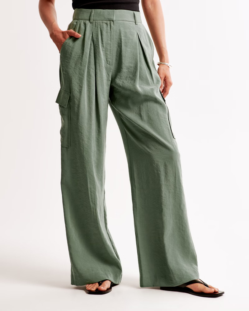 Women's Drapey Tailored Cargo Pant | Women's Clearance | Abercrombie.com | Abercrombie & Fitch (US)
