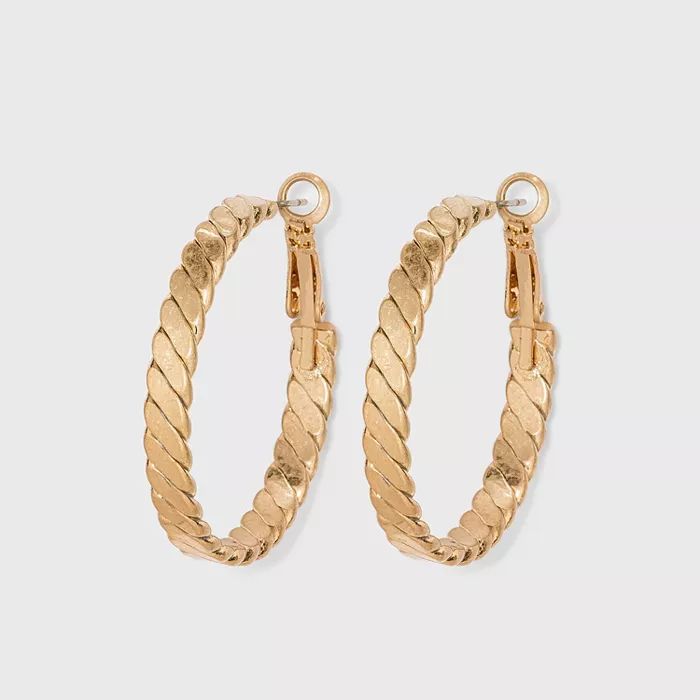 Herringbone Hoop Earrings - Universal Thread™ | Target