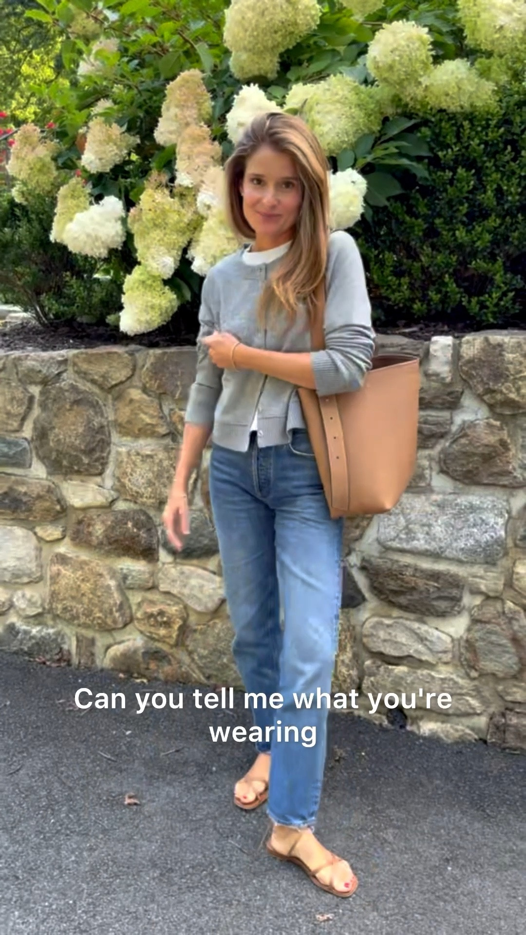 Sharing some additional style details for my OOTD! FREE PEOPLE Silver Filigree Cardigan is going to be a Fall staple. Sleek, refined, versatile and a perfect color for mixing and matching. Wearing it in a small my TTS. Wear it open at the bottom with a white T-Shirt underneath or button all the way • AGOLDE 90’s are my favorite jeans and I’m wearing a bit of a darker wash as we enter Fall. Wearing my true size (25) • J. Crew premium weight cropped T-Shirt is perfect for wearing under a cardigan this Fall. Gives the sweater a little bit of shape and is not too hot for early Fall • Margaux wrap sandals I’ll wear as long as I can until it gets too cold. Just as beautiful with a pair of jeans as a pair of shorts • AALLYN Jolina Bucket Tote is a perfect Fall color in beautiful leather. Stylish and practical. My favorite combo! I get asked about this bag every time I wear it! • BaubleBar and Dorsey bracelets. Usually keep it simple on the jewelry for Fall unless I’m dressing up but still love a little sparkle for when I roll up my sleeves. 

#LTKStyleTip #LTKSeasonal #LTKWorkwear