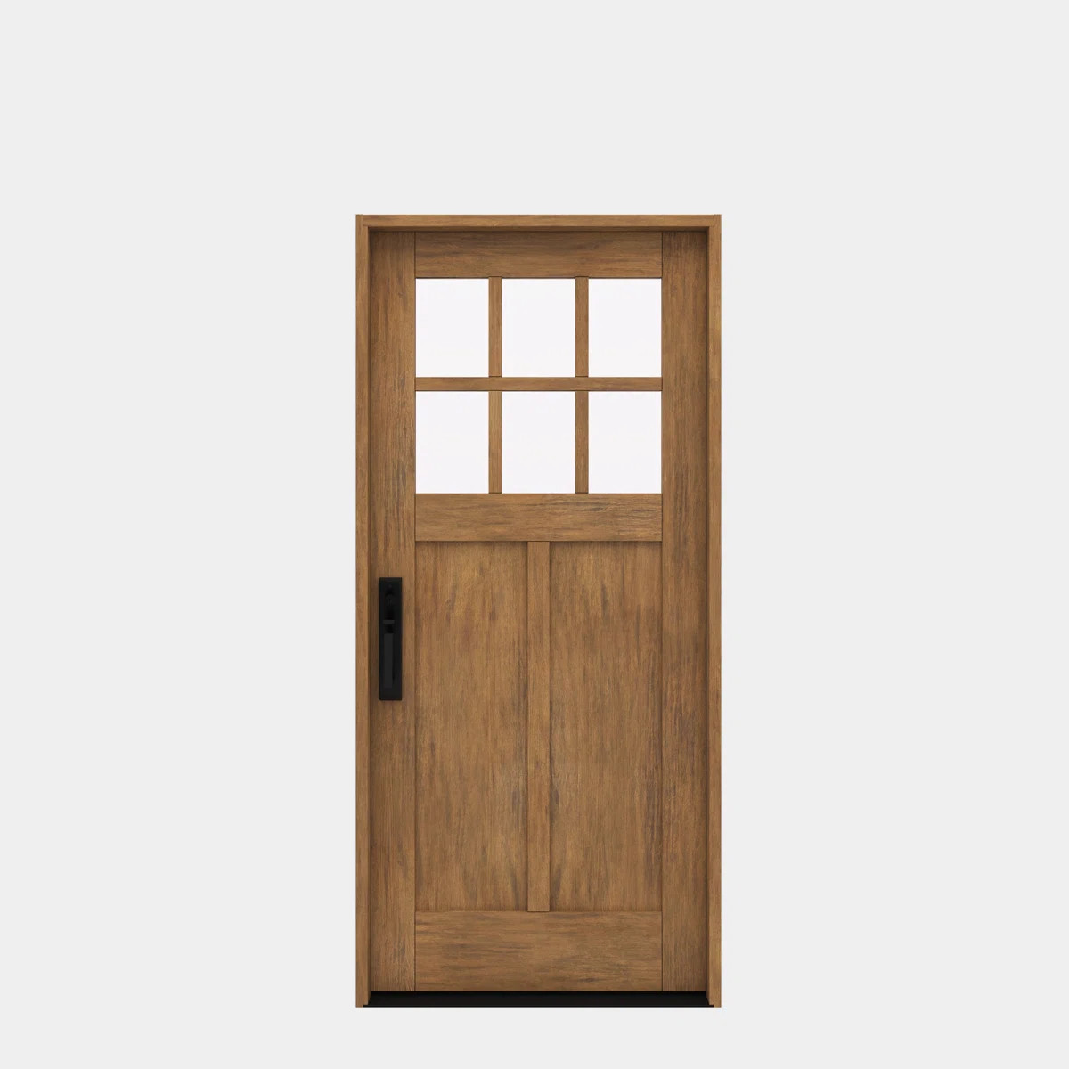CRF-P2G6-SW-80 | 80" Single Door, RTA Prehung Exterior, SDL 6 Lite, 2 Panel, Unfinished Mahogany ... | Wayfair North America
