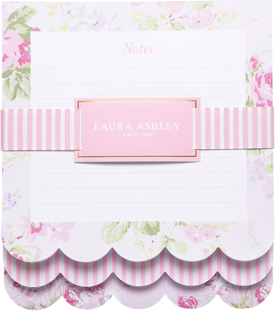 Laura Ashley Scalloped Edge 3-in-1 Layered Notepad \u2013 6.5 x 7.5 Inch Writing Pad with 150 Lin... | Amazon (US)