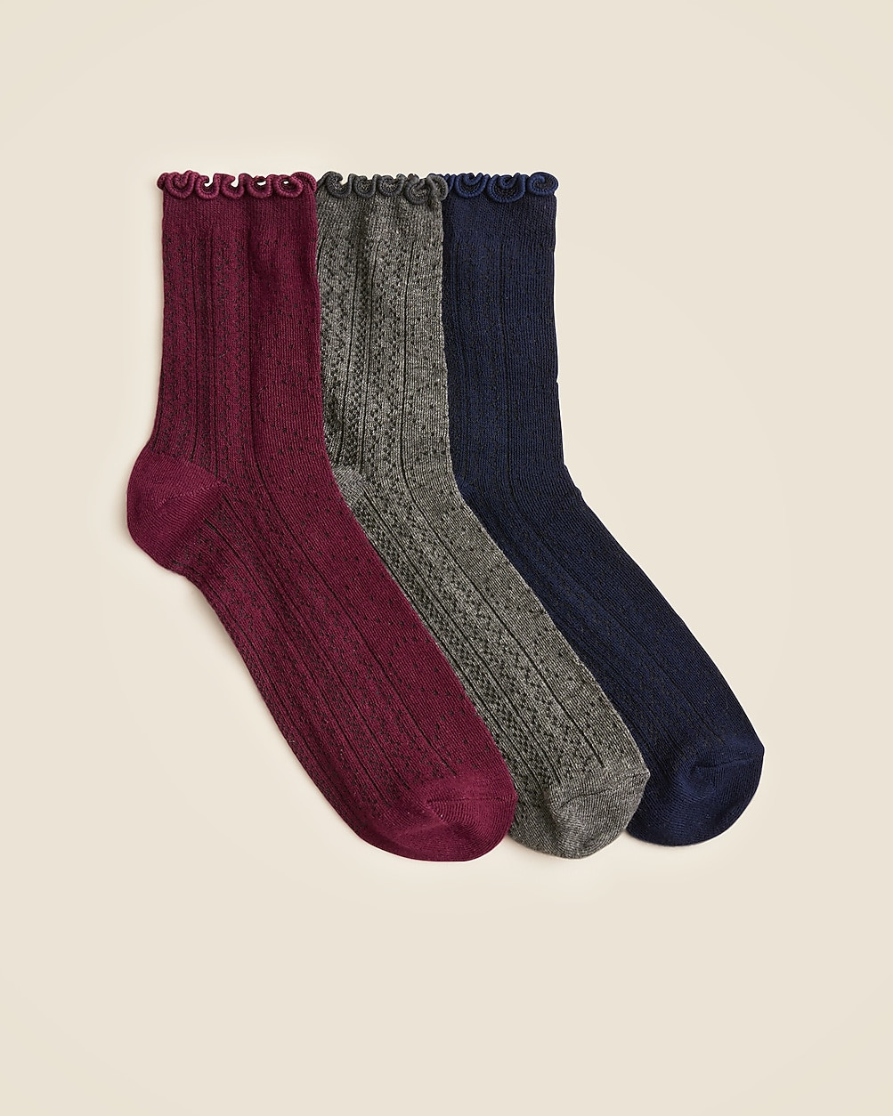 Ruffle bootie socks three-pack | J. Crew US