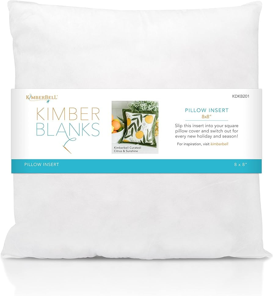 Kimberbell Pillow Form: 8" x 8", Polypropylene Cotton, Iron-Friendly & Machine Washable, Pair wit... | Amazon (US)