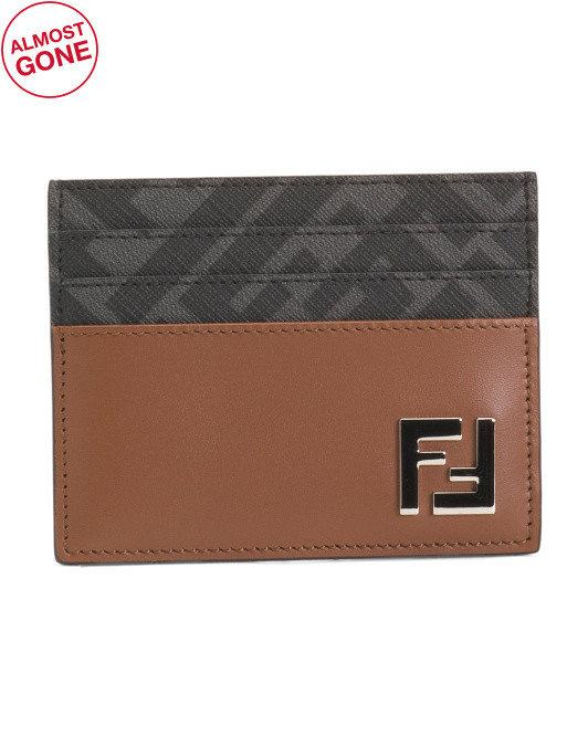 Made In Italy Leather F F Jacquard Card Holder | TJ Maxx