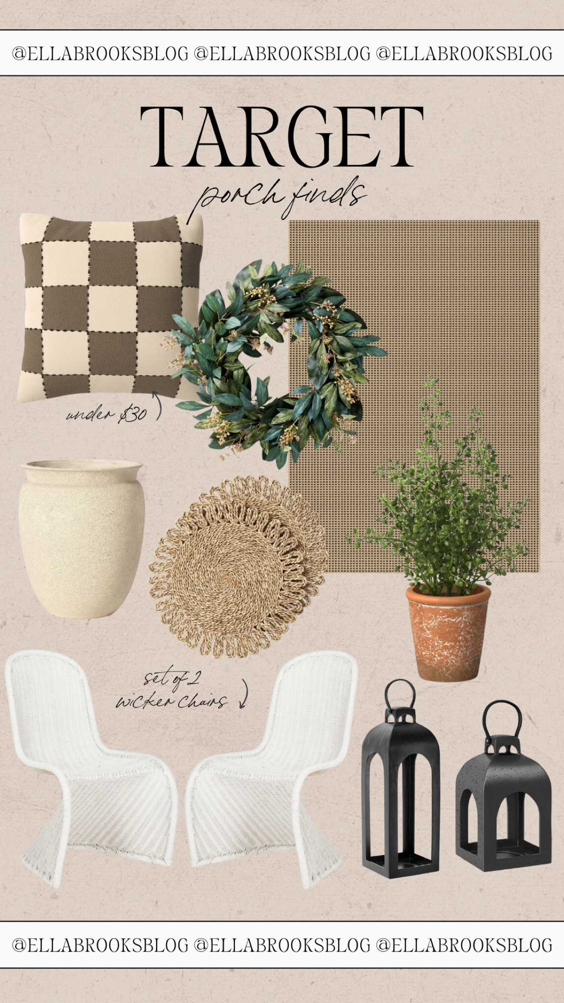 Neutral porch finds from Target 😍 target home, target decor, target home decor, target porch furniture, wicker chairs, outdoor rug, faux plants, outdoor pillows, target vase,  porch decor, outdoor decor 

#LTKSeasonal #LTKhome