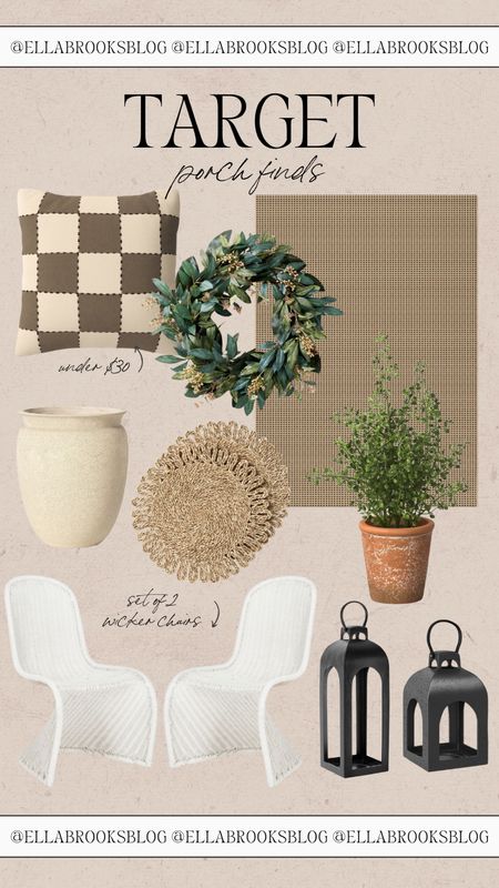 Neutral porch finds from Target 😍 target home, target decor, target home decor, target porch furniture, wicker chairs, outdoor rug, faux plants, outdoor pillows, target vase,  porch decor, outdoor decor 

#LTKSeasonal #LTKhome