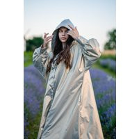 Long Golden Women's Hooded Raincoat Sparkling Coat | Etsy (US)