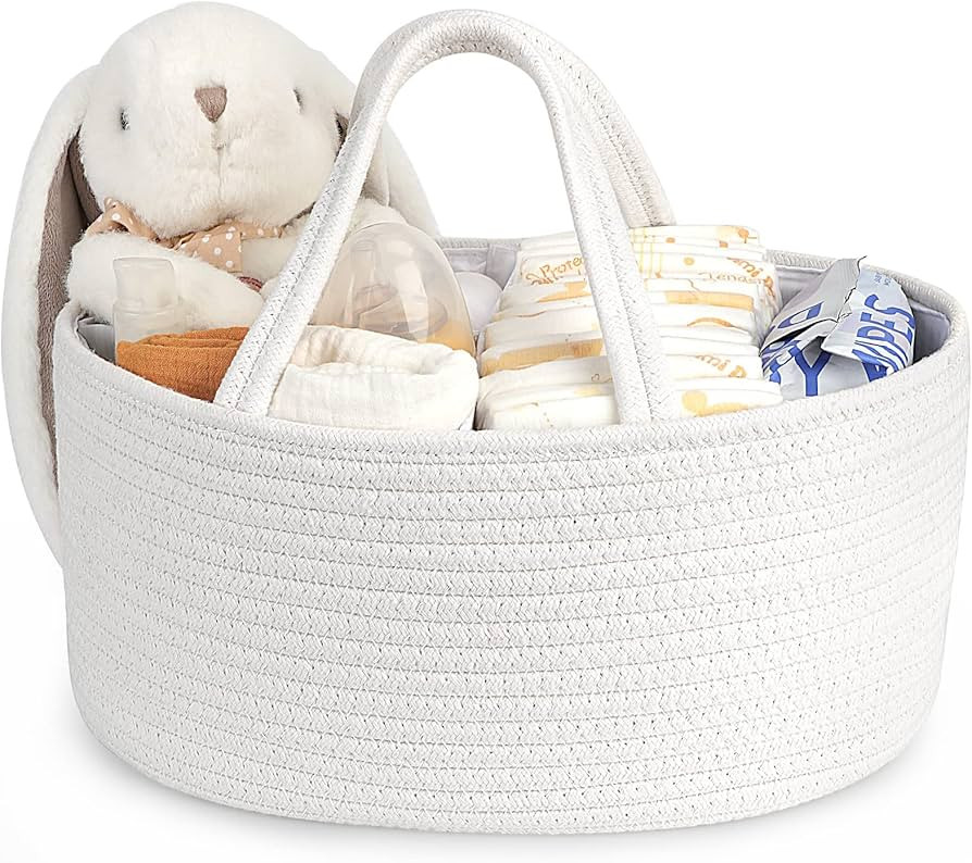 Maliton Baby Diaper Caddy Organizer, Rope Nursery Storage Organizer for Boys and Girls, Diaper Or... | Amazon (US)