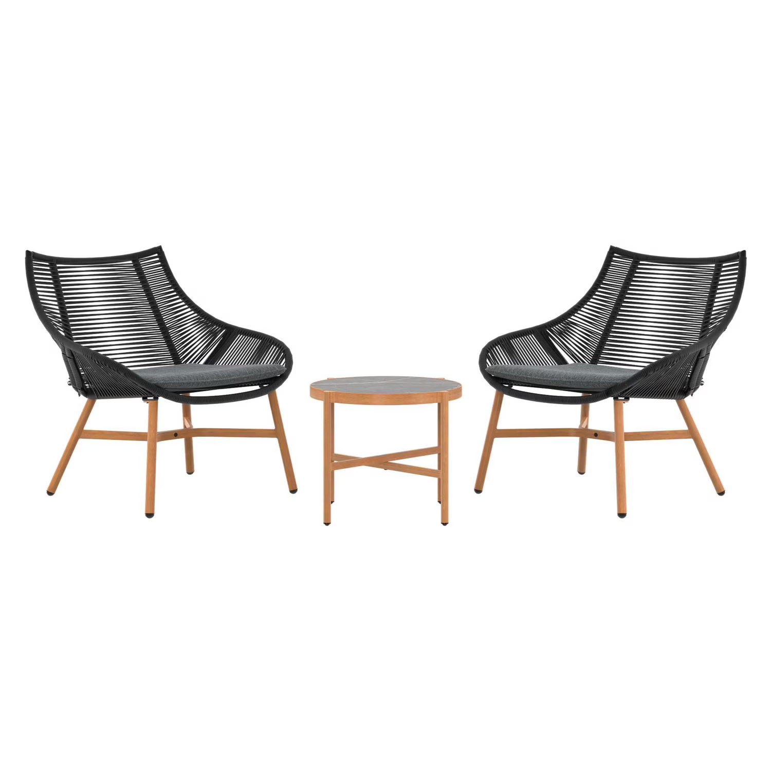 HOMETRENDS Skyler 3-Piece Patio Chat Set - Black, Handwoven wicker - Walmart.ca | Walmart (CA)