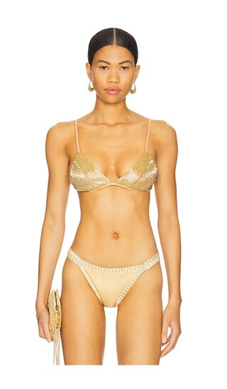 Bralette Top in Oro | Revolve Clothing (Global)