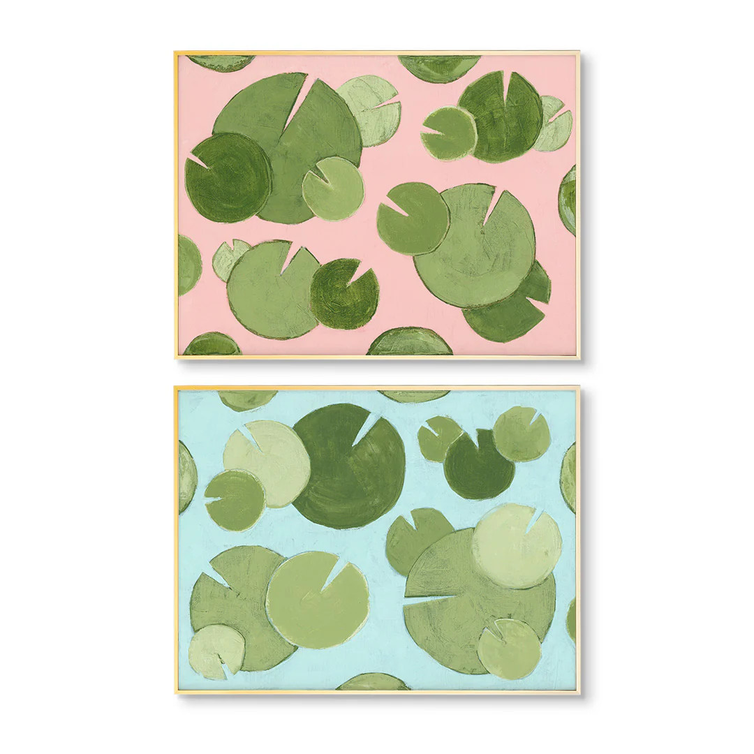 Green, Pink & Blue Pair by Love Katie Darling Painted Art Prints | Urban Garden Prints