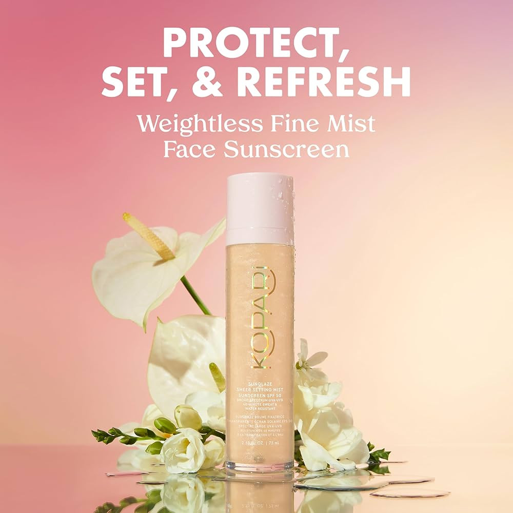 Kopari Sunglaze Sheer Setting Mist Sunscreen SPF 50, Weightless, Fast Drying, Ultra-Fine Setting ... | Amazon (US)