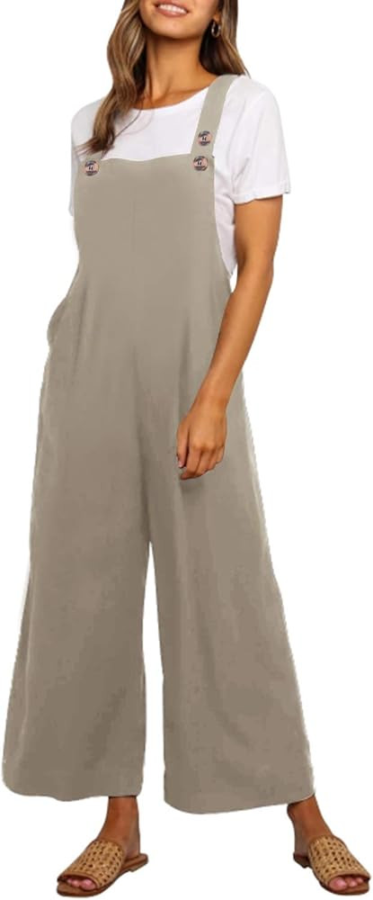 YOINS Fashion Overalls for Women Bib Baggy Dungaree Square Neck Adjustable Strap Rompers Jumpsuit... | Amazon (US)