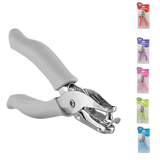 Single Hole Punch Metal Grey, 1/4” Hole Puncher with Soft Grip Handles for Paper and Crafts Rou... | Amazon (US)