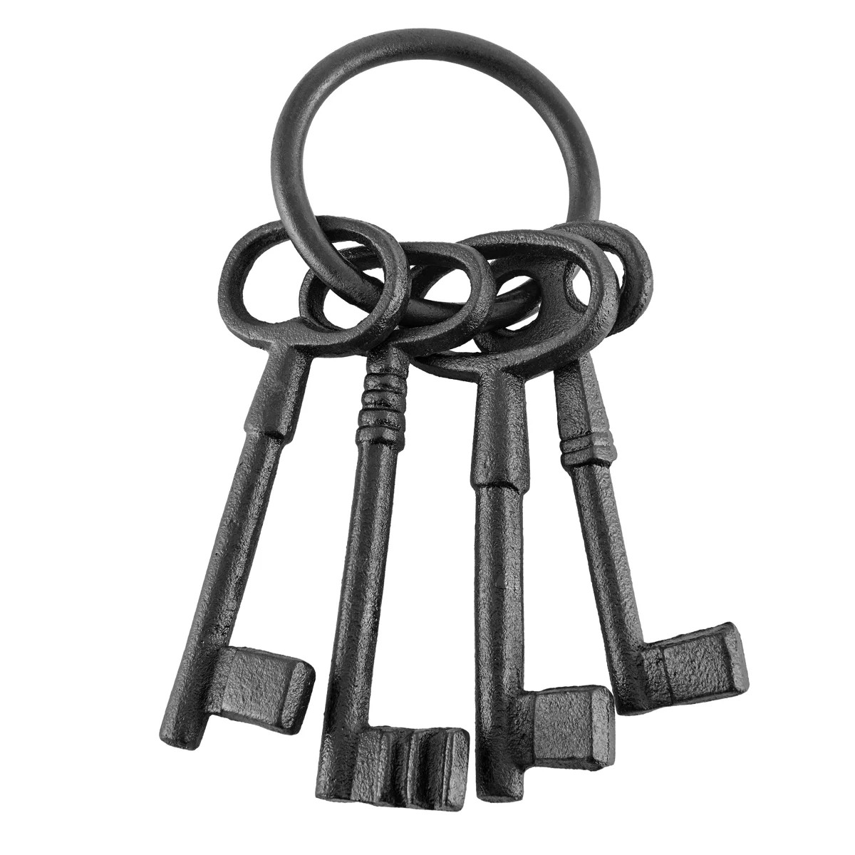 Black Decorative Cast Iron Keys on Ring Sculpture - Wall Hanging or Tabletop Paperweight Display | Wayfair North America