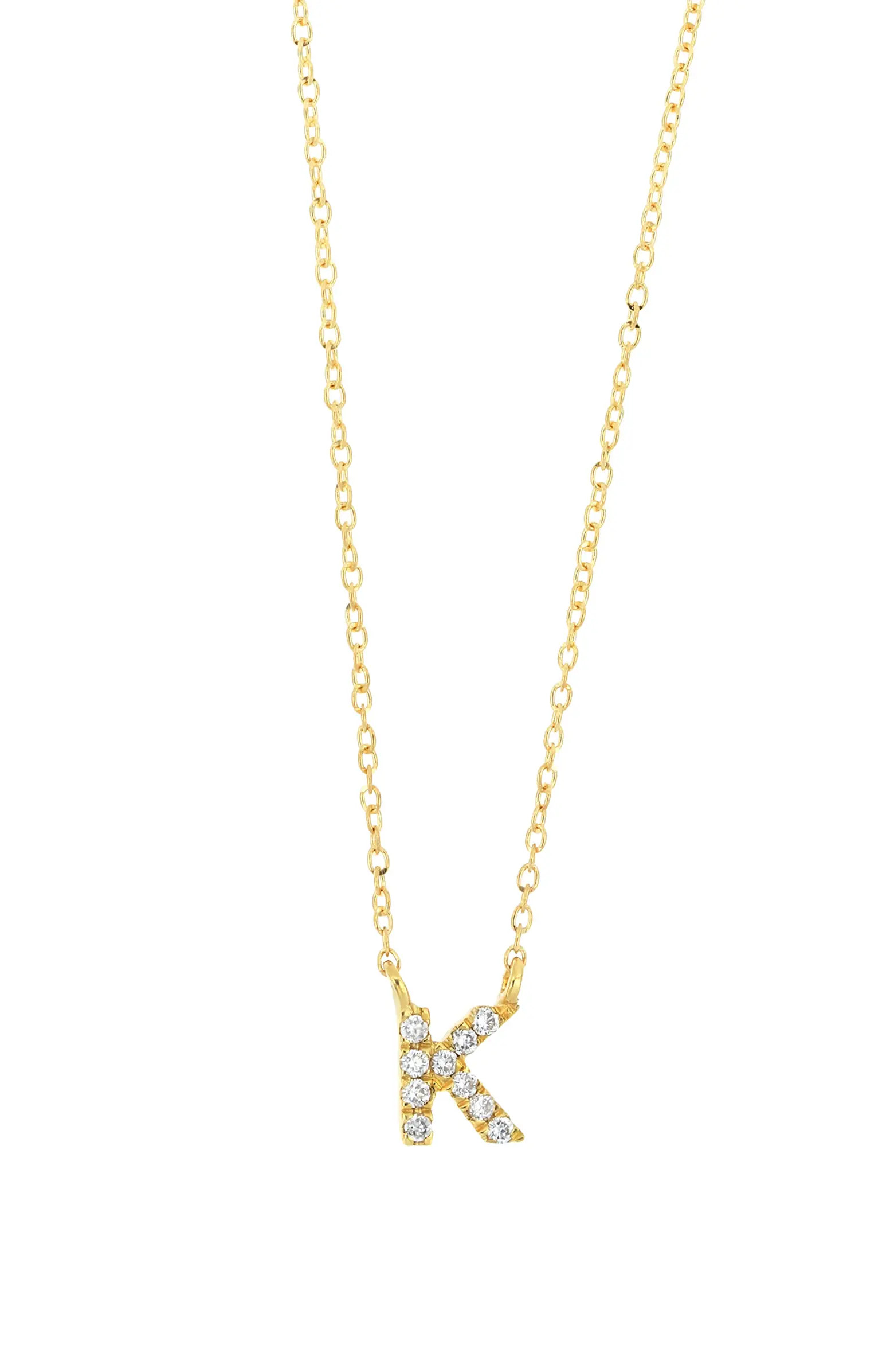 Icon Pavé Diamond Initial Pendant Necklace | Nordstrom