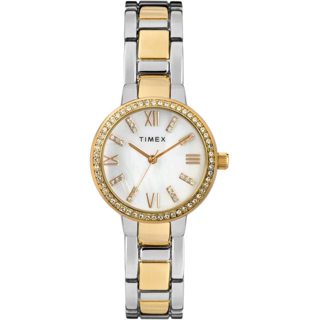 Timex Women's Dress Crystal 30mm Watch – Mother of Pearl Dial with Two-Tone Bracelet | Walmart (US)