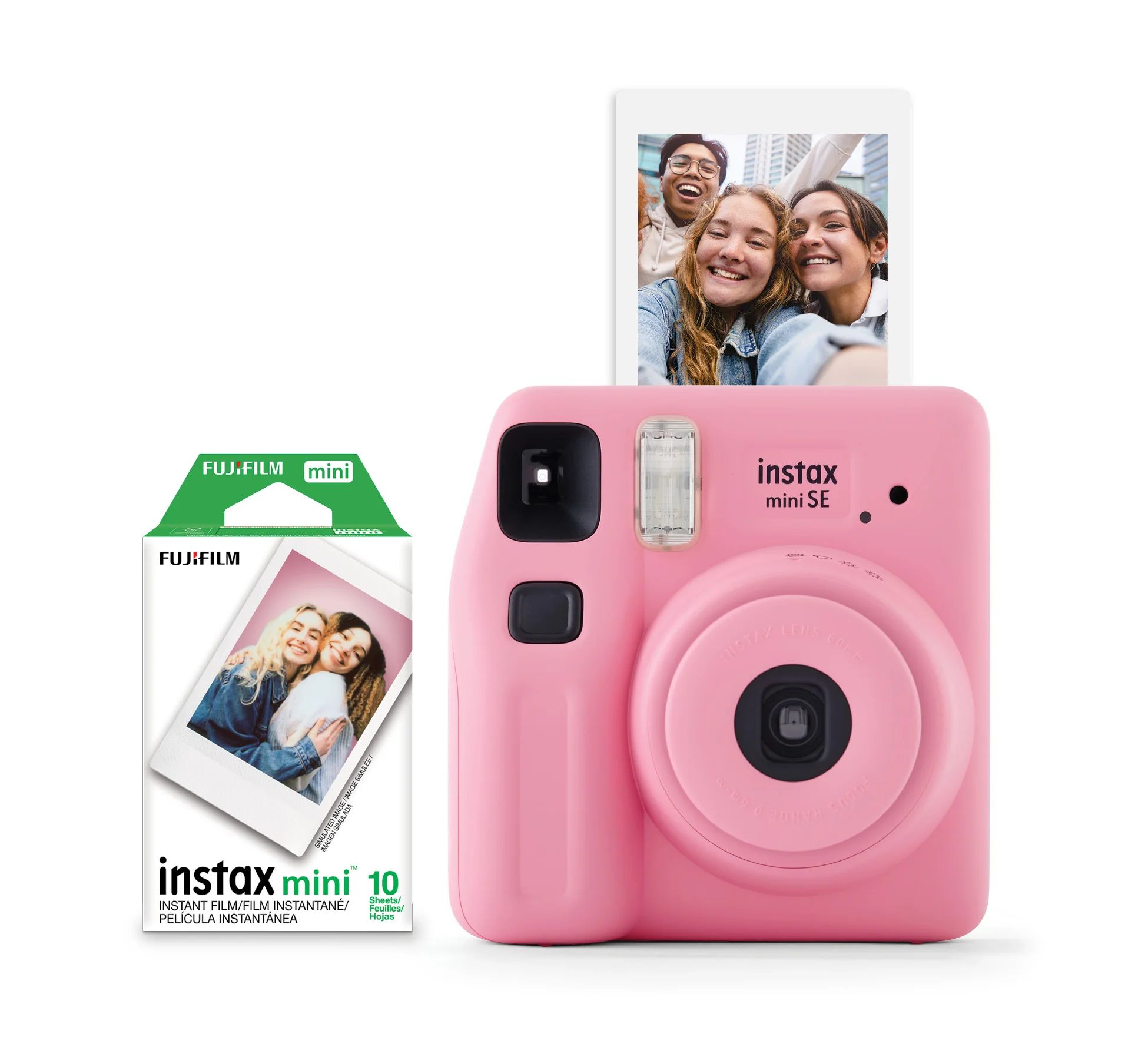 Fujifilm instax Mini SE Instant Camera with Bonus 10 pack Mini Film, Pink | Walmart (US)