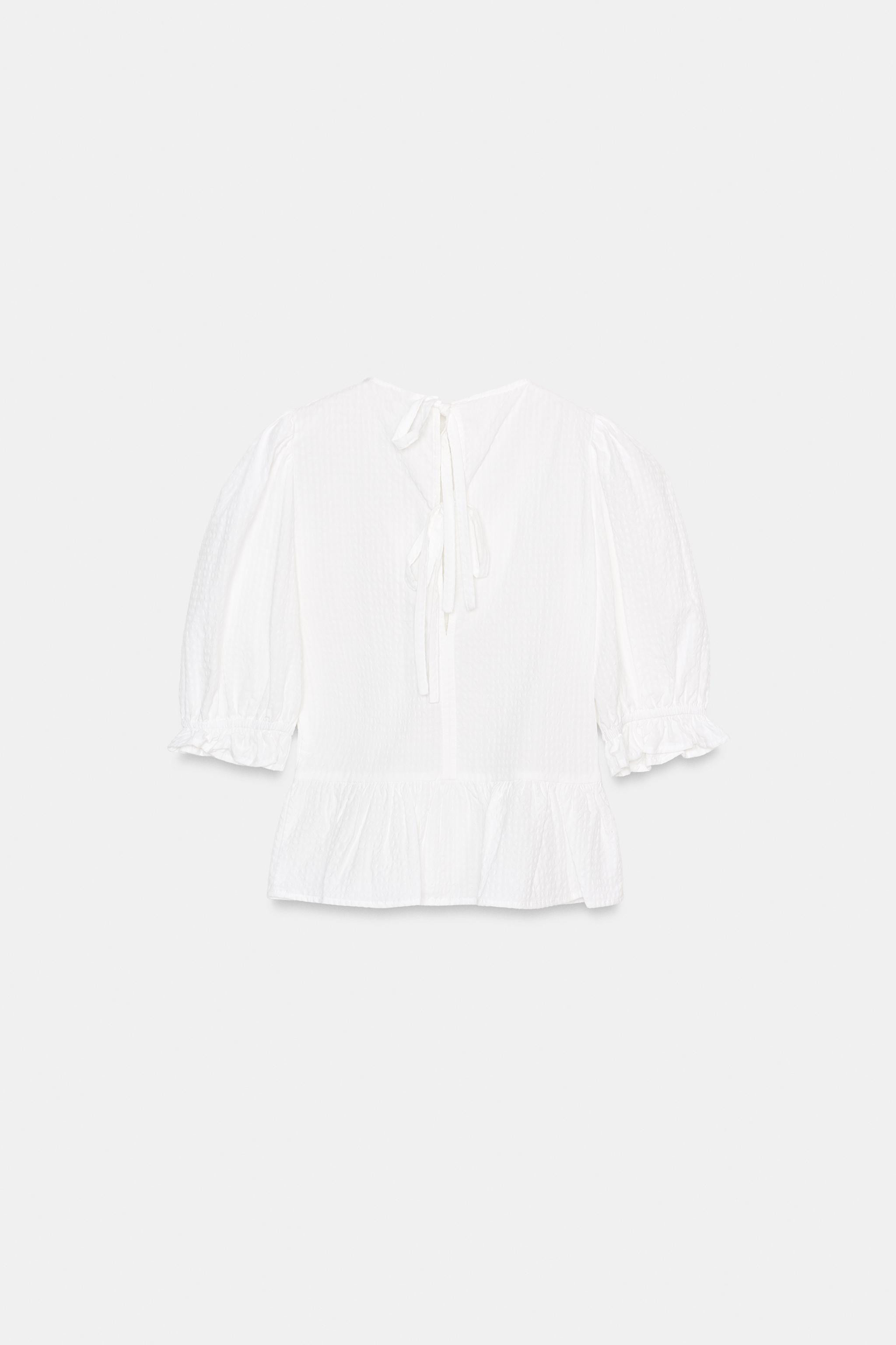 SMOCKED PLAID TOP | Zara US