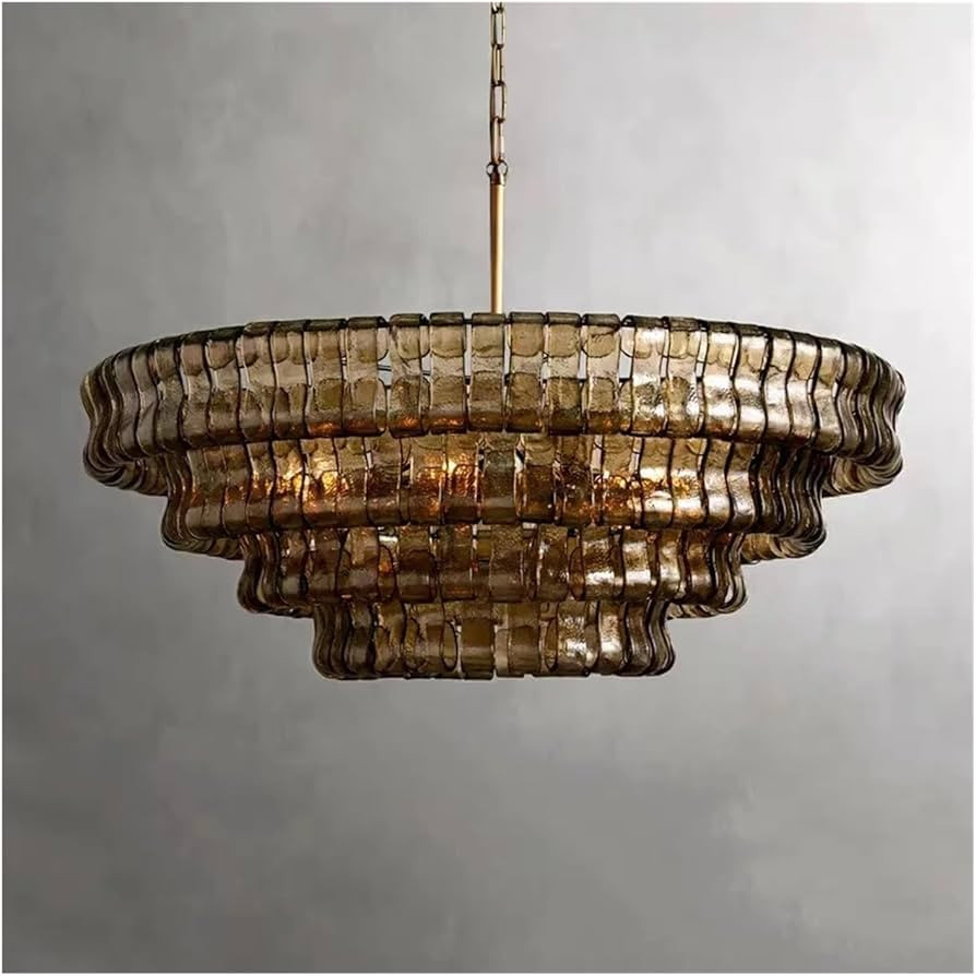 Smoke Gray Glass Ceiling Chandeliers Classic Round Hanging Lamps for Ceiling Home Decoration Ligh... | Amazon (US)