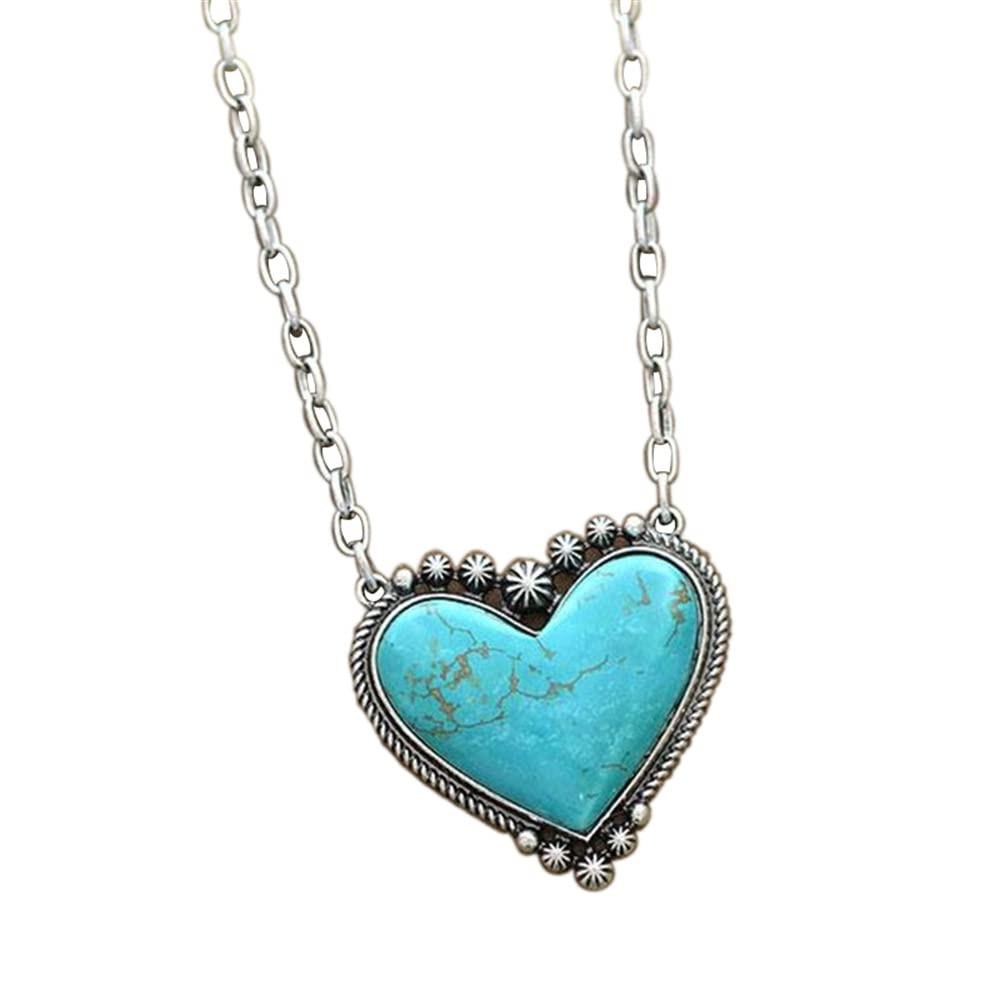 Fuqimanman2020 Western Turquoise Cowboy Cowgilrs Lightning Pendant Necklace Bull Head Bar Y Neckl... | Amazon (US)