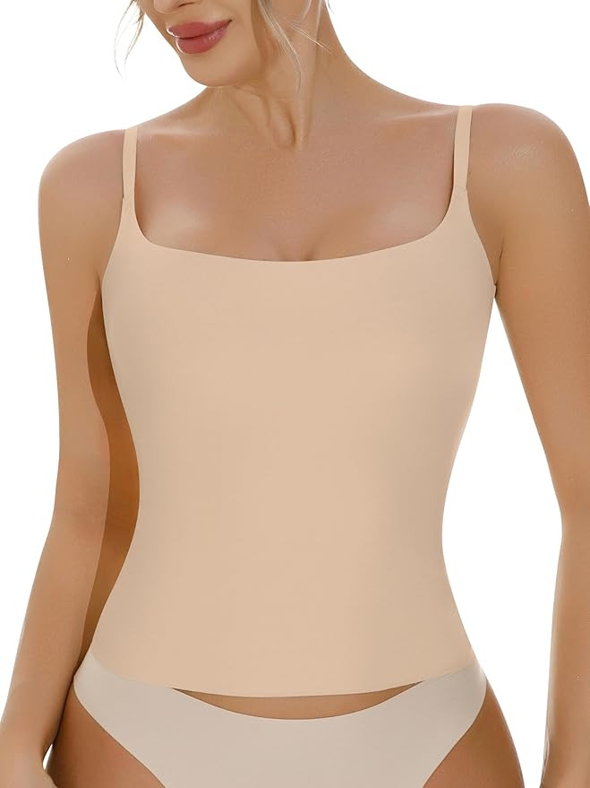 Artdear Women's Square Neck Tank Top Basic Spaghetti Straps Camisole Sexy Summer Cami Crop Tops A... | Amazon (US)
