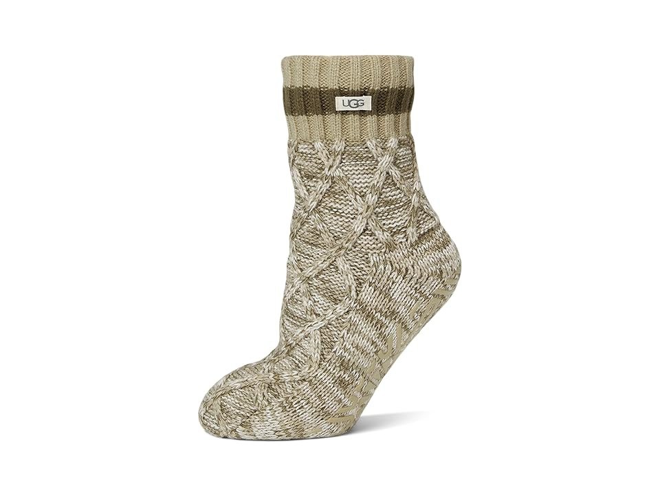 UGG Deedee Fleece Lined Quarter II Women's Quarter Length Socks Shoes Burnt Olive/Muted Brass Melange, Fleece/Synthetic | Zappos