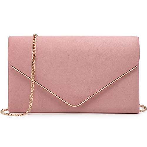 Dasein Women's Evening Clutch Bags Formal Party Clutches Wedding Purses Cocktail Prom Clutches (Pink) | Amazon (US)