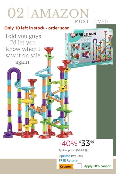 Great gift idea for kids! I bought a few and saved them for friends birthday parties. Marble tub building set amazing price with coupon amazon finds deals and steals present for child toys popular Christmas gift ideas for boys and girls

#LTKkids #LTKGiftGuide #LTKxPrime