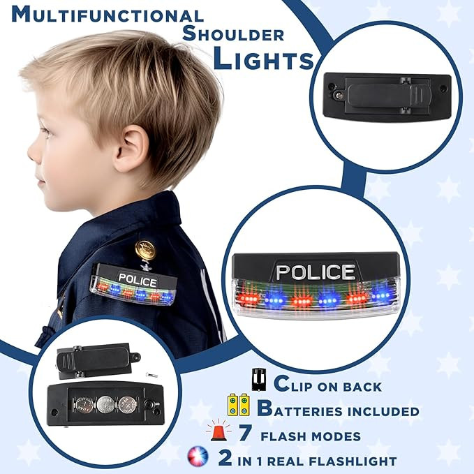 Tepsmigo Police Officer Costume for Kids, Police Costume for kids with Police Uniform, Recorder, ... | Amazon (US)