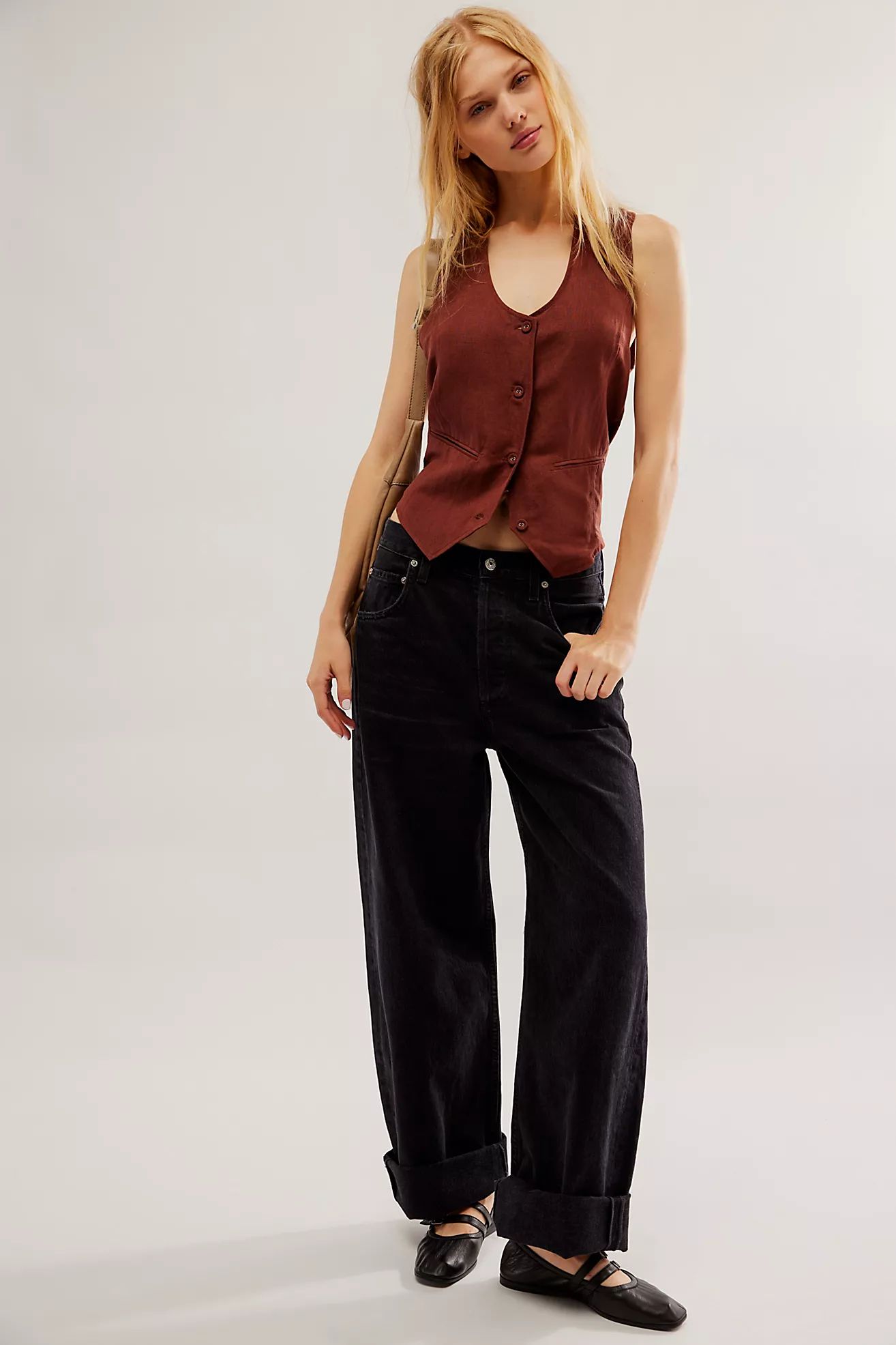 Citizens of Humanity Ayla Baggy Cuffed Crop Jeans | Free People (UK)