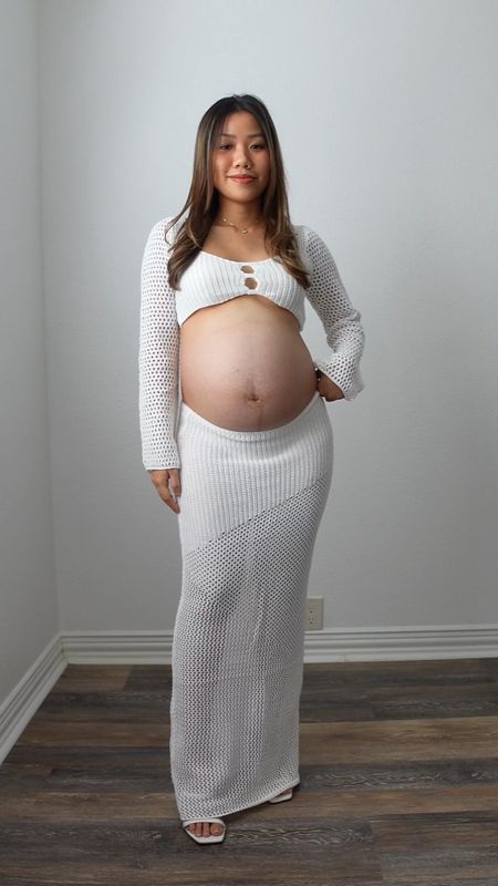 Crochet set size S. Fit TTS with lots of stretch! Not see through ☺️ perfect for maternity photoshoot 

Amazon finds white outfit amazon fashion crochet matching set two piece set bump outfits bump style bump friendly maternity pregnancy beach outfit vacation outfit

#LTKbump #LTKunder100 #LTKunder50