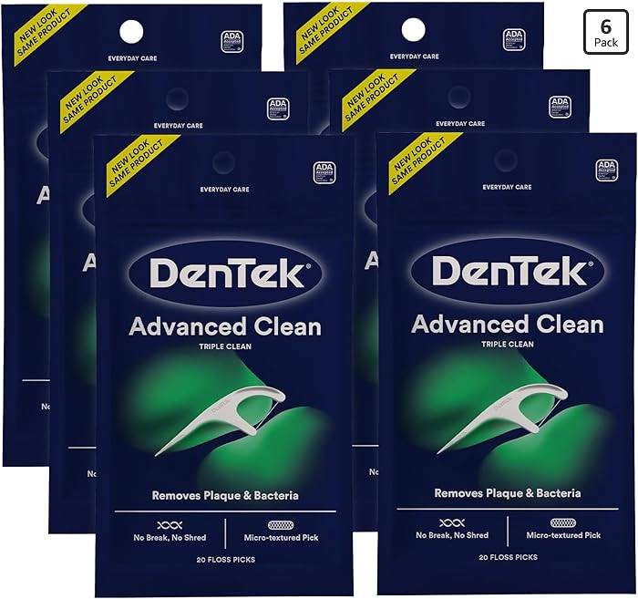 DenTek Advanced Clean Floss Picks with No Break & No Shred Dental Floss, Plaque Remover, 20 Count... | Amazon (US)