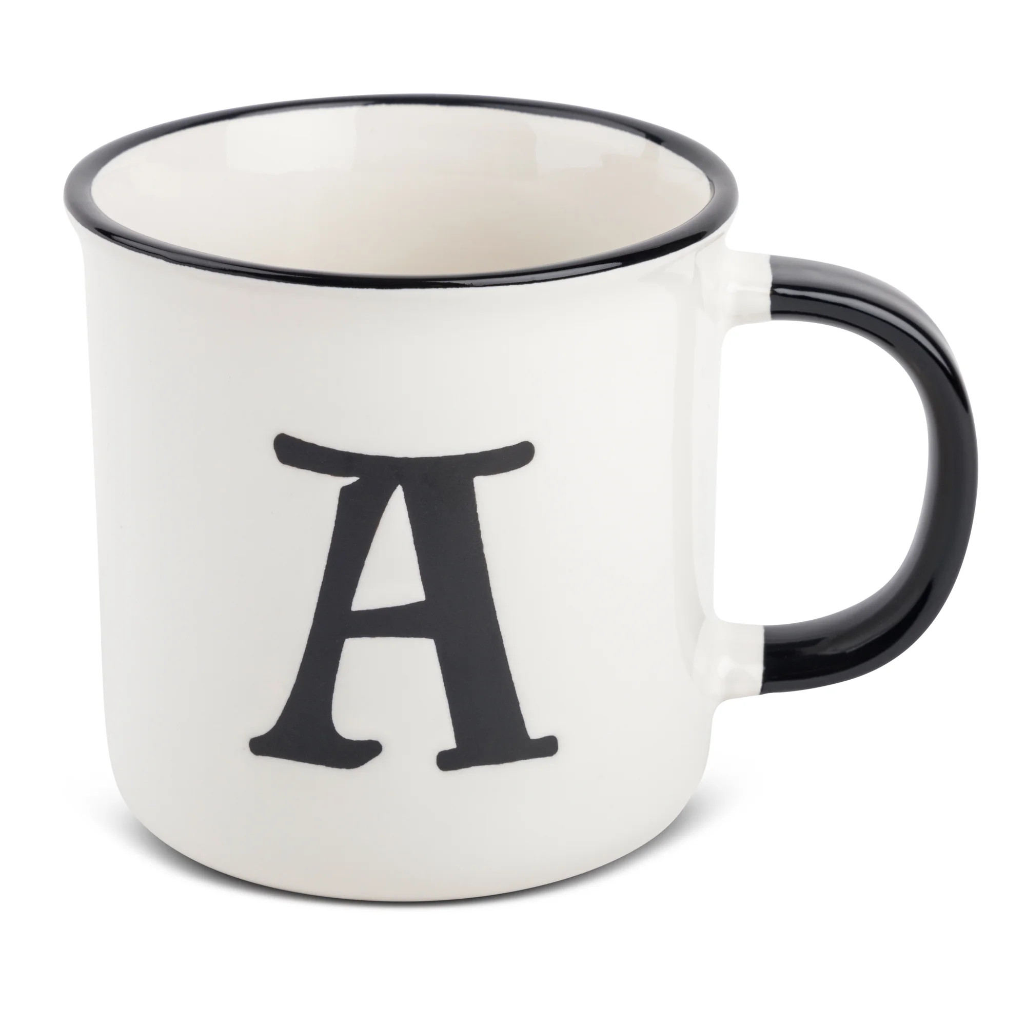 Thyme & Table Monogram A Stoneware Coffee Mug 16oz, White - Walmart.com | Walmart (US)