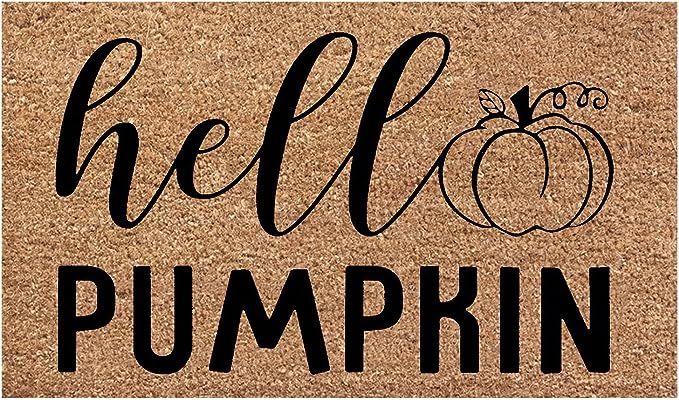 Hello Pumpkin Mat Halloween Door Mat Home Decorations, Non-Slip Pumpkin Welcome Doormat for Front... | Amazon (US)