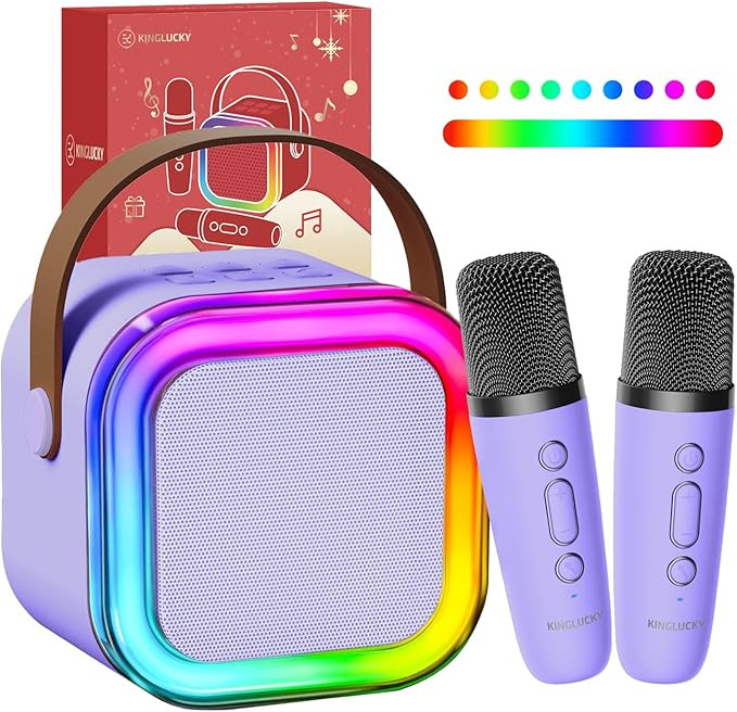 Kids Mini Karaoke Machine with 2 Wireless Microphones (with Fun Voice Effects & LED Lights) Most ... | Amazon (US)
