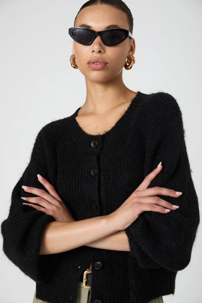 Fluffy Knit Chunky Rib Cardigan | French Connection (US)